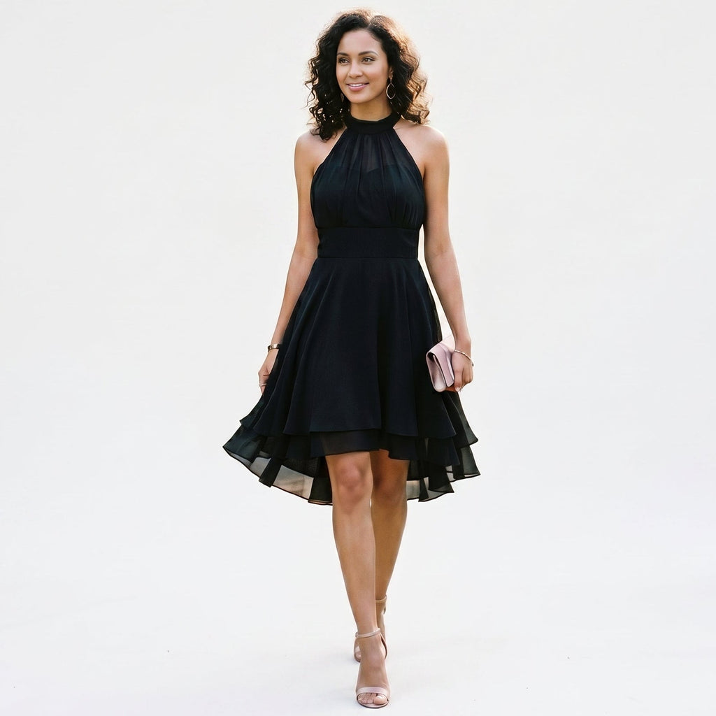 Amelia - Elegant Summer Halter Midi Dress for Weddings