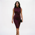 Nerissa - Elegant Women's Cocktail Dress with Draped Bow Detail