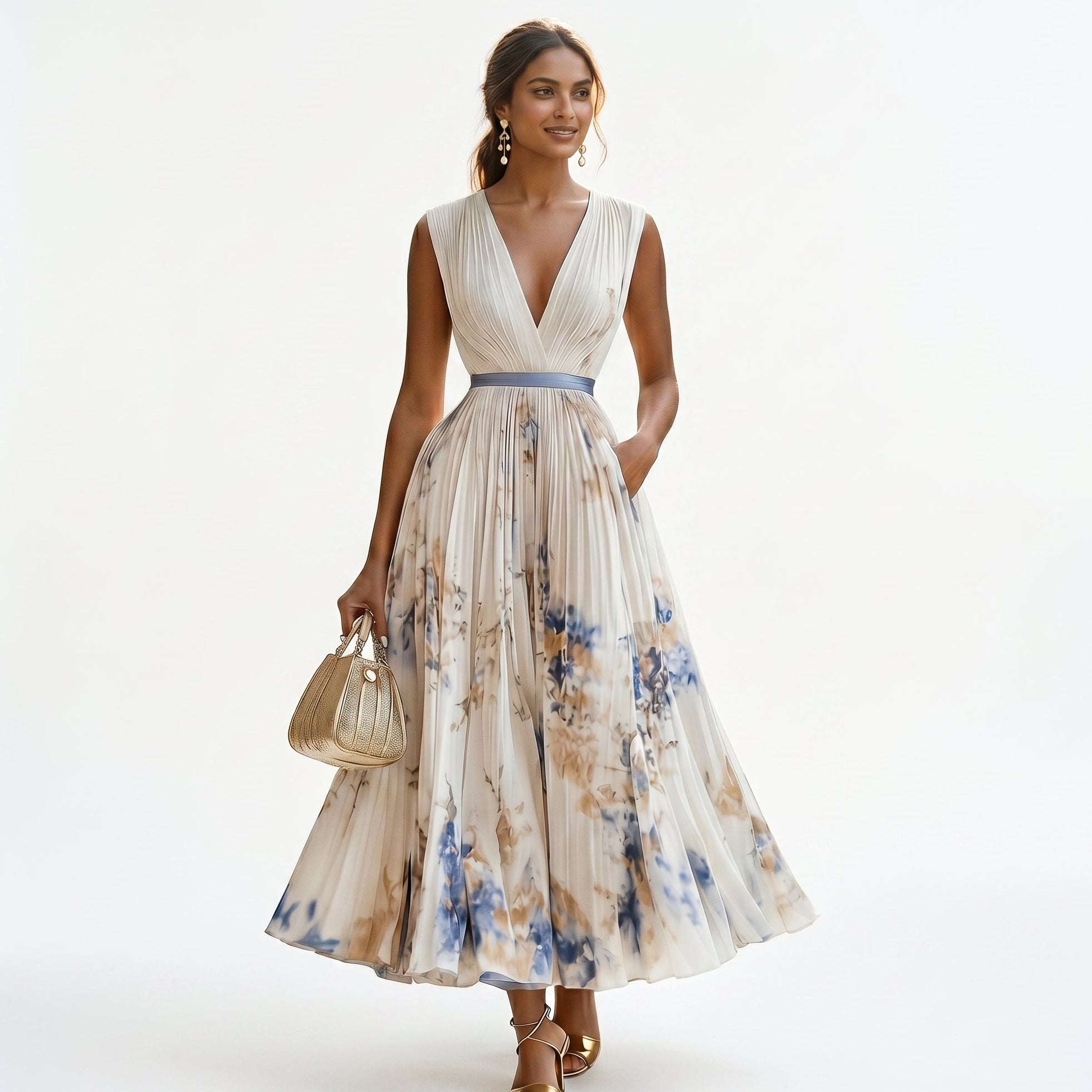 Aurora - Elegant Floral Long Sleeve Maxi Dress for Women