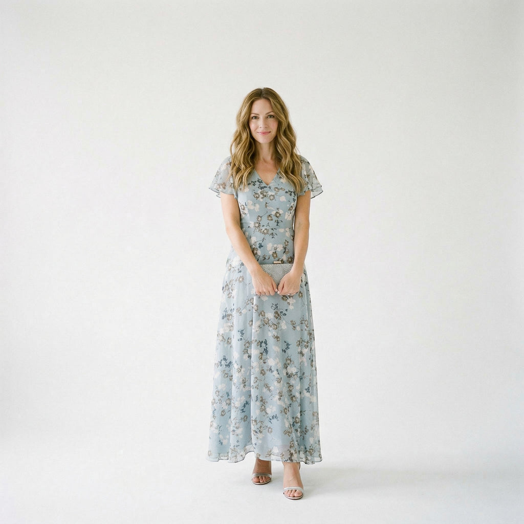 Elegant Floral Maxi Dress for Women - Lightweight Long Dress for Summer