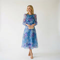 Elegant Floral Summer Midi Dress for Wedding Guests and Cocktail Parties