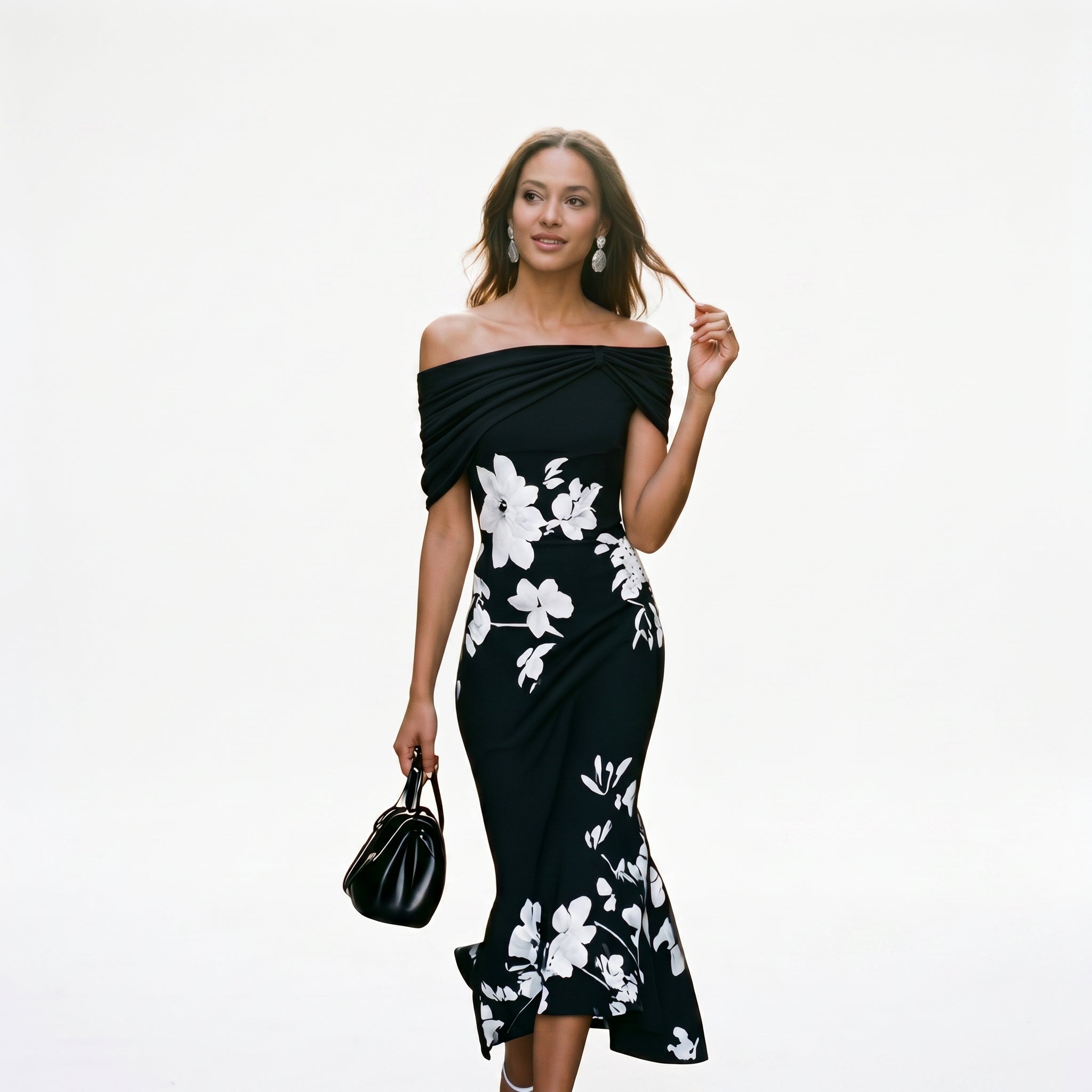 Pietra - Elegant Long Sleeve Midi Dress for Women