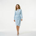 Elegant Long Sleeve Midi Women's Dress for Wedding Guests and Formal Events