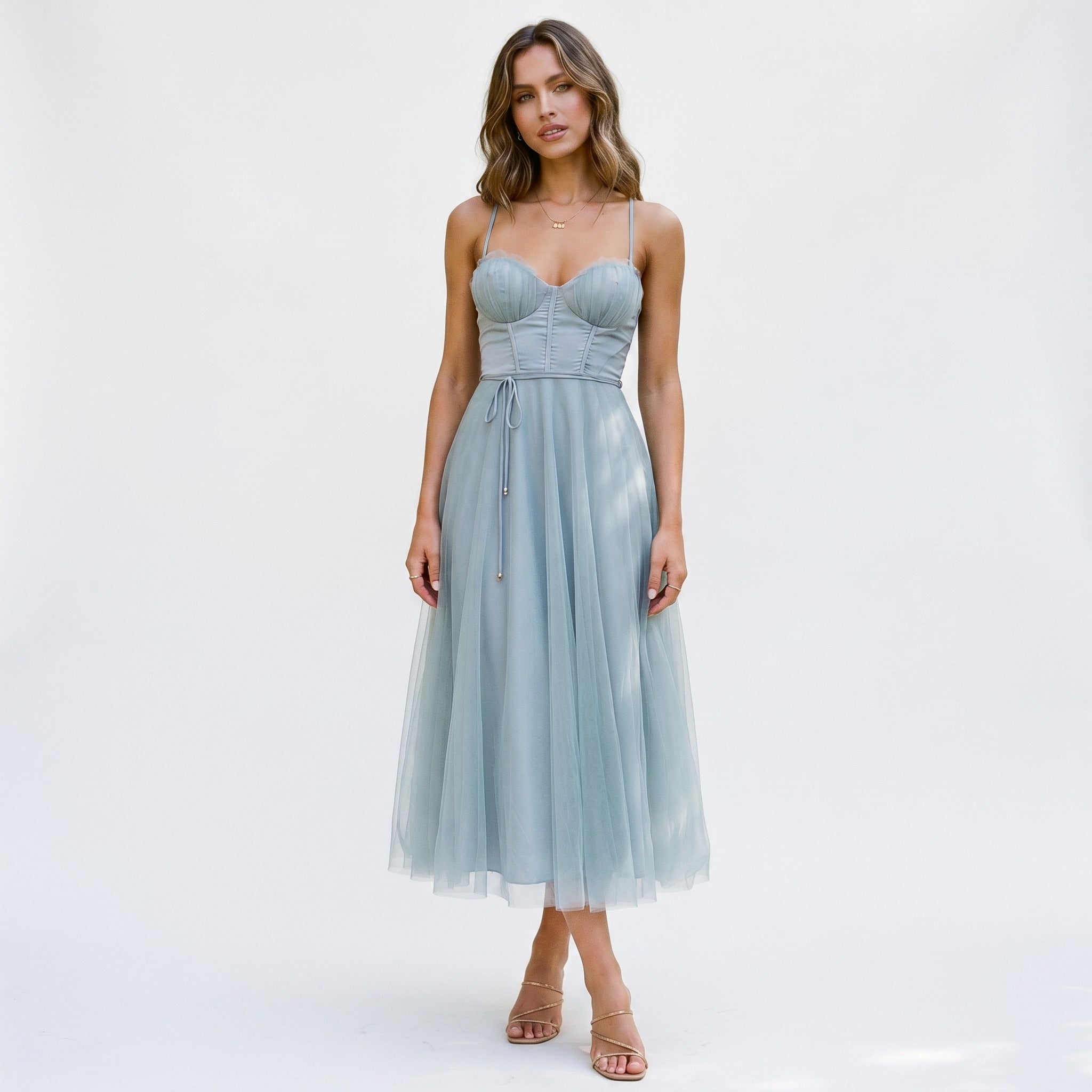 Anita - Elegant Midi Tulle Cocktail Dress for Women's Special Occasions