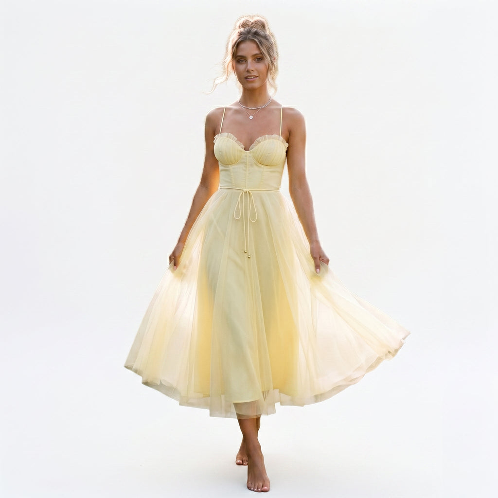 Anita - Elegant Midi Tulle Cocktail Dress for Women's Special Occasions