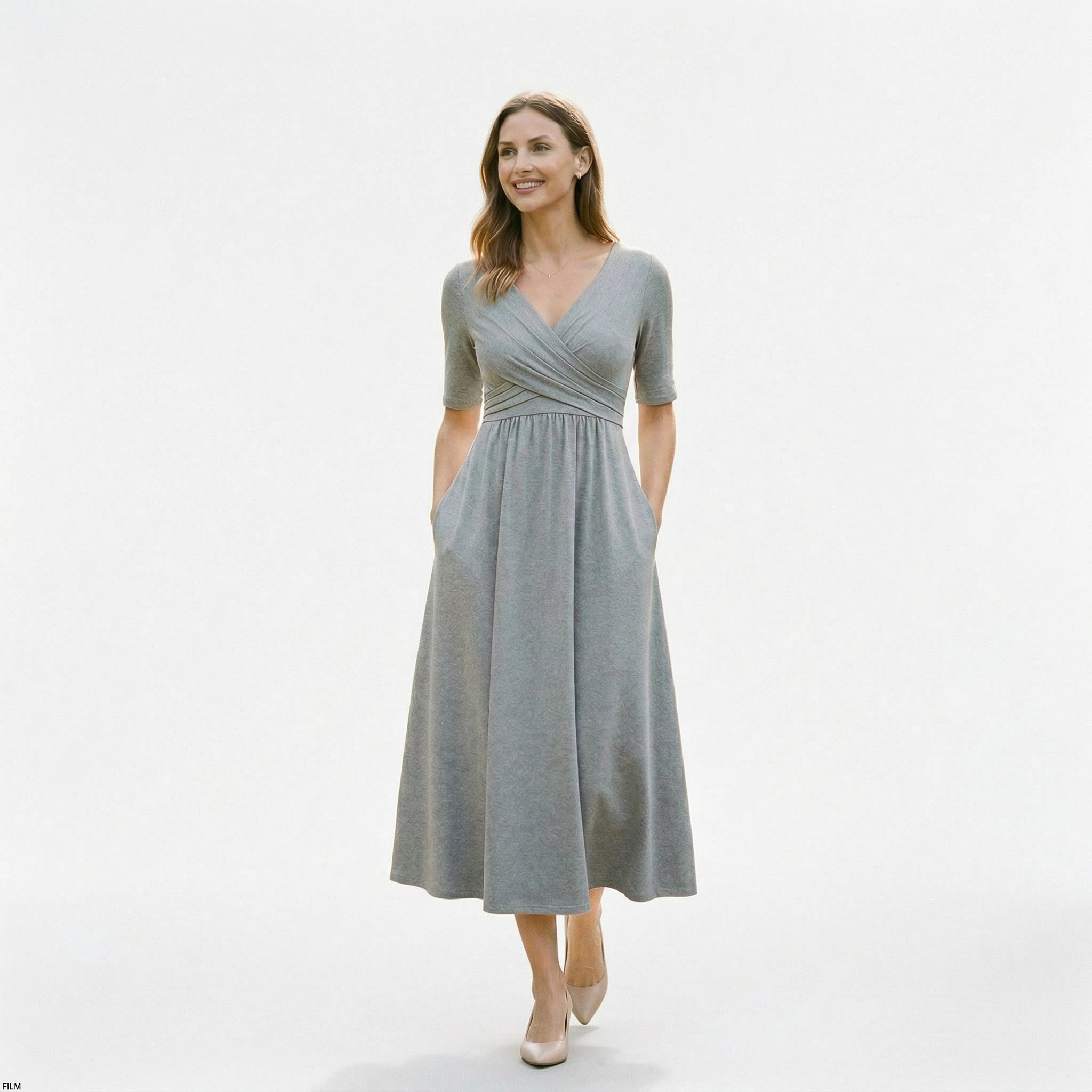 Elegant Wrap Front Summer Dress