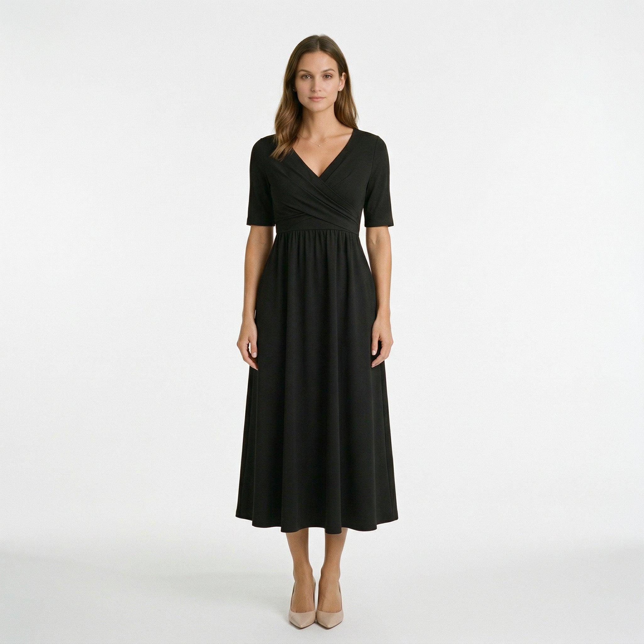 Elegant Wrap Front Summer Dress