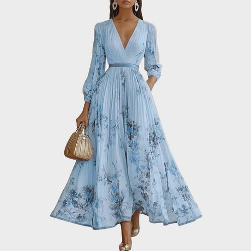 Aurora - Elegant Floral Long Sleeve Maxi Dress for Women