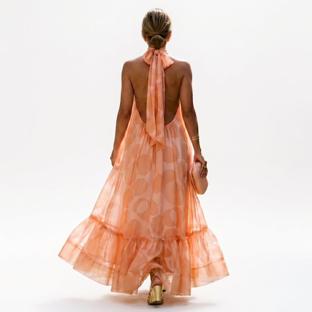 Chantal - Elegant Halter Neck Maxi Dress