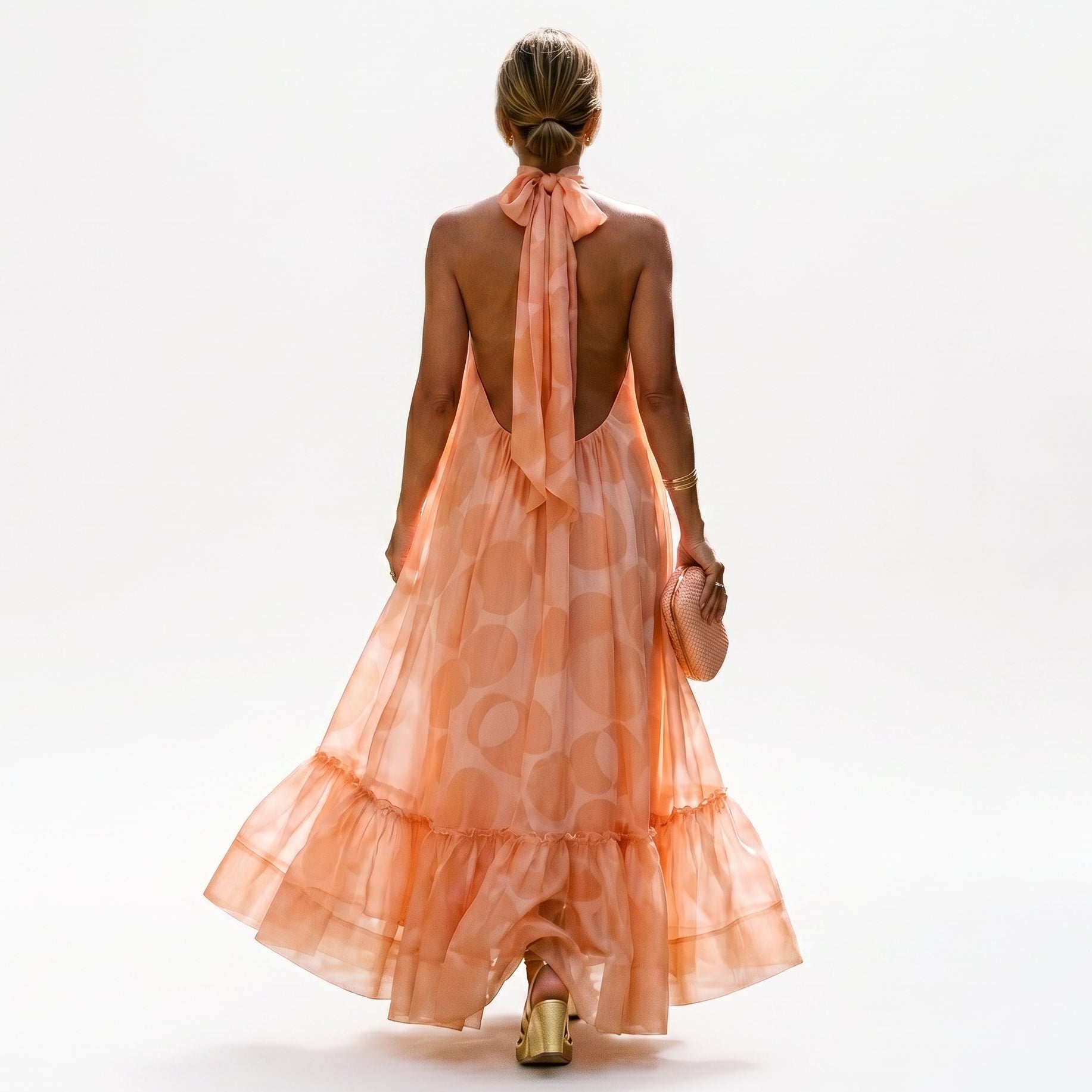 Chantal - Elegant Halter Neck Maxi Dress