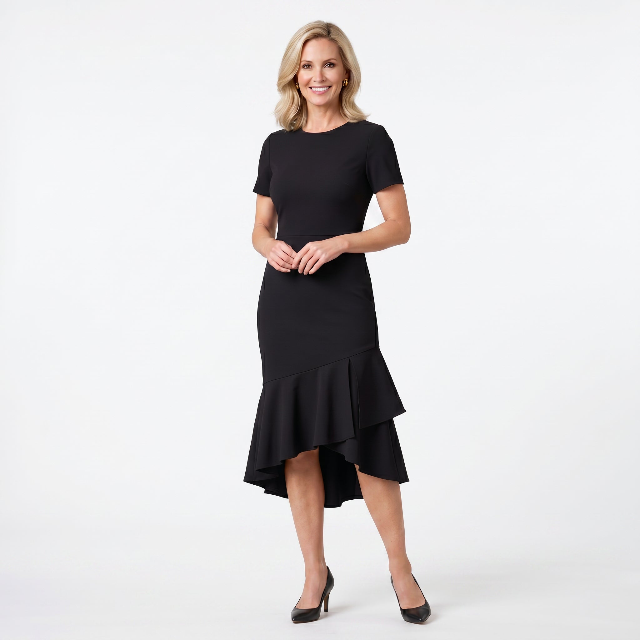 Juliana - Elegant Midi Dress with Sleeves