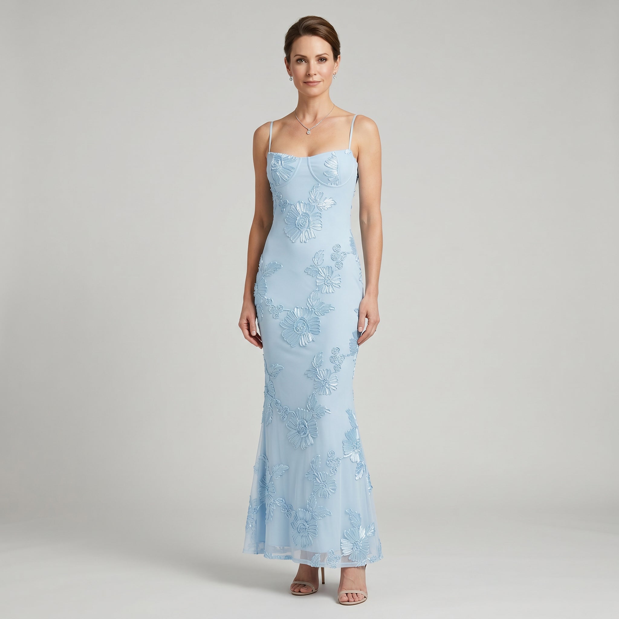 Kallista - Floral Jacquard Corset Maxi Dress