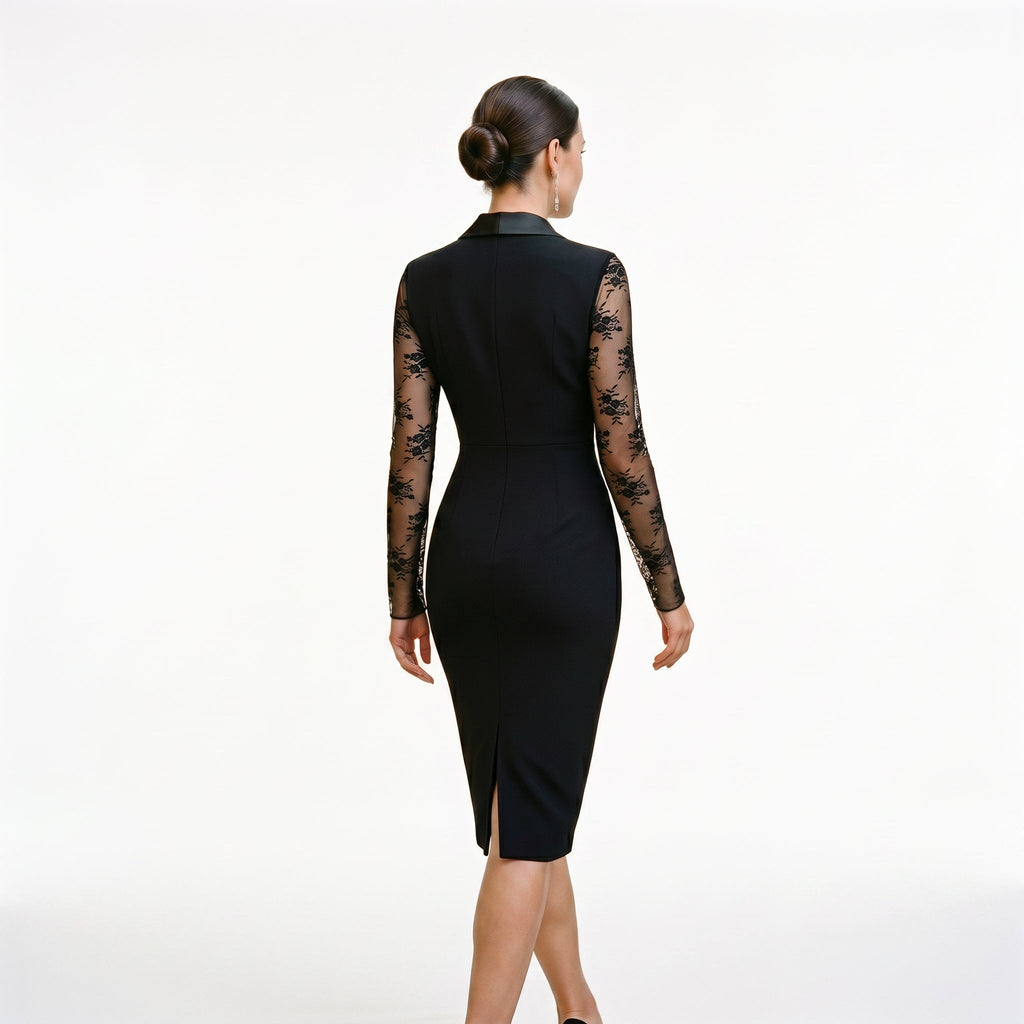Elda - Elegant Black Lace Cocktail Dress